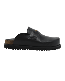 Versace Men's Jacquard Logo Medusa Mules | Neiman Marcus