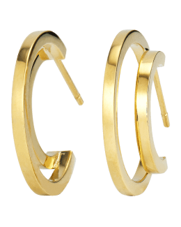 18k Yellow Gold Double Hoop Earrings