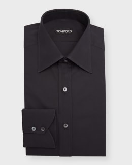 Giorgio Armani Men's Silk Dress Shirt with Stand Collar Giorgio Armani Men's Silk Dress Shirt with Stand Collar