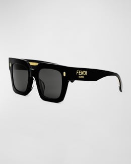 Fendi F Monogram Rimless Metal Butterfly Sunglasses | Neiman