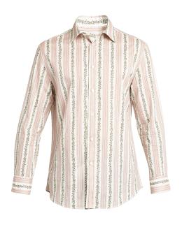 Paul Smith Men's Concealed Placket Dress Shirt w/ Stripe Cuffs