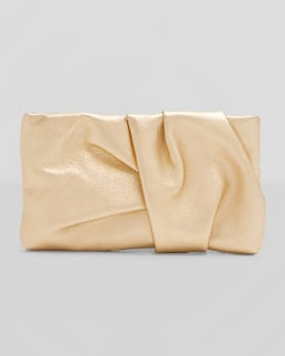 Jimmy Choo Women's Emmie Metallic Leather Clutch Gold