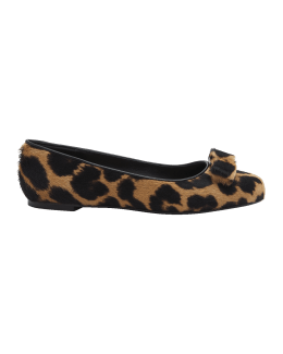 Ferragamo Siwar Leopard-Print Bow Ballet Flats - Bergdorf Goodman