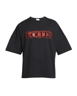 Alexander McQueen Men's Graffiti-Logo T-Shirt | Neiman Marcus