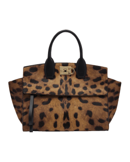 Valentino Ponyhair Embroidered Handle Bag - Brown Handle Bags, Handbags -  VAL317613