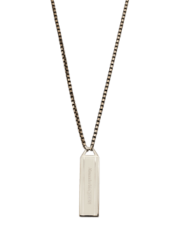 Saint Laurent Silver Razor Blade Necklace in Metallic for Men