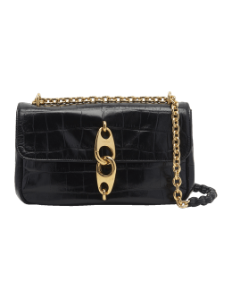 Balmain 1945 Black Leather Embossed Flap Medium Shoulder Bag WB1BK652 –  Queen Bee of Beverly Hills