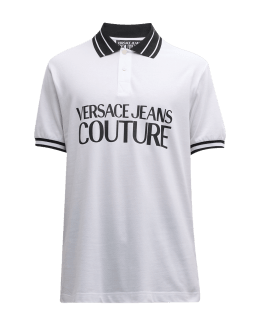 Versace Jeans Couture Men's Black White Logo Short Sleeve T-Shirt (M)