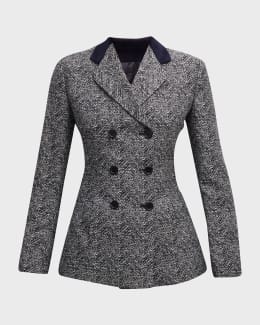 Emporio Armani Single-Button Chevron Tweed Blazer | Neiman