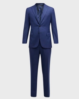 Brioni Men's Solid Blue Classic Suit | Neiman Marcus