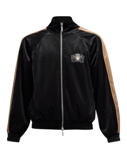 Medium Men's Monogram Velour Track Jacket Black