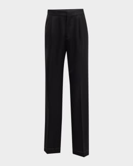 Brunello Cucinelli Men's Pleated Formal Pants with Side Tabs