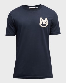 M　　　2枚セットMONCLER ネイビー ロゴ Tシャツ モンクレール Mロゴ Tシャツ ネイビー