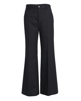 Balmain flared wool tailored trousers - Black