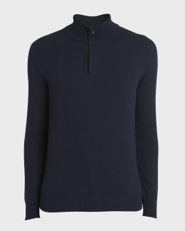 ZEGNA Men's Melange Oasi Cashmere and Silk Full-Zip Sweater