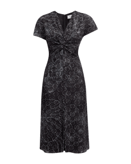 TSE Cashmere Mixed-Stitch A-Line Midi Dress