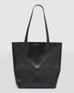 LOEWE トートバッグ Loewe Puzzle Fold Medium Tote Bag in Shiny Bicolor Leather
