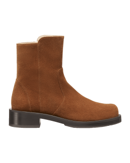 Stuart Weitzman Bold Suede Moto Ankle Boots Neiman Marcus