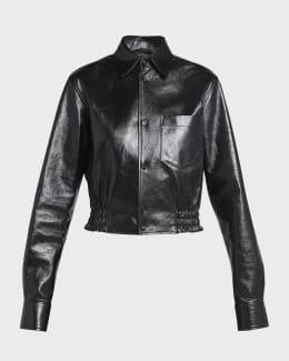 25FW【BOTTEGA VENETA】Black Nappa Light レザー ジャケット BOTTEGA VENETA Textured-Leather Blouson Jacket for Men | MR
