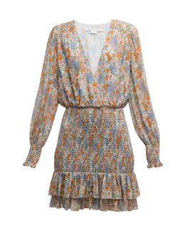 fusion glide bibliotekar Merlette Lasse Tiered Floral-Print Mini Dress | Neiman Marcus