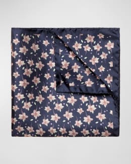 Medallion Print Pocket Square | Blue main image 1