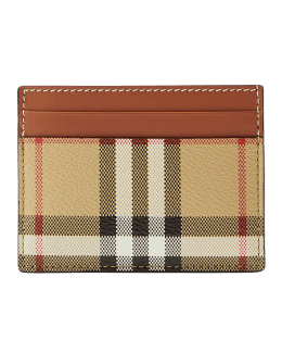 Checkered Key Wallet - Cream