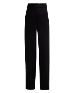 Theory Oxford Crepe Wide-Leg Pull-On Pants | Neiman Marcus
