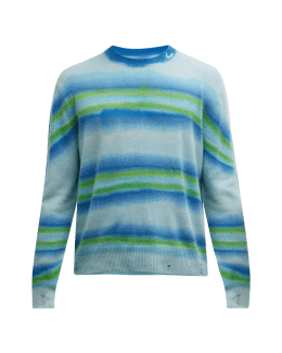 Casablanca Men's Les Pouvoir des Fleurs Intarsia Sweater, Mint, Men's, L, Sweaters Pullover Sweaters