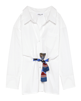 Button-Down Blouse With Dollar Bill Print – Lianox