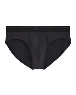 2(X)IST Mens Cotton Stretch No Show Brief 3-Pack,Black/Black/Black,Small at   Men's Clothing store