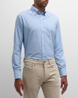 Brooks Brothers Men's Big & Tall Friday Long Sleeve Poplin Shirt - Check Pattern - View #6