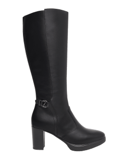 Schutz Mikki Leather Block-Heel Knee Boots | Neiman Marcus