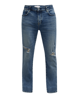 PURPLE Men's Slim-Fit Distressed Jeans | Neiman Marcus