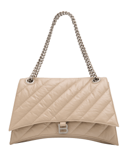 Balenciaga Women's Monaco Medium Chain Bag Quilted - White - Shoulder Bags