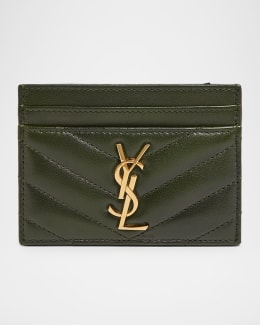 Saint Laurent YSL Monogram Flap Small Wallet in Quilted Smooth
