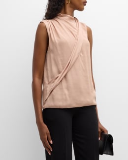 GIORGIO ARMANIトップス Giorgio Armani Sleeveless Beaded Fringe Knit Top | Neiman Marcus