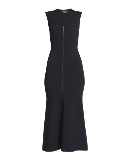 Giorgio Armani Draped Milano Stitch Midi Dress - ShopStyle