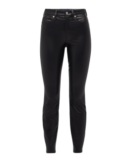 Veronica Beard Beverly High Rise Skinny Flared Faux Leather Jeans