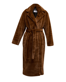 Cascade Faux Fur Trim Full Length Coat