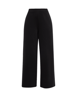 Eileen Fisher Cropped Wide-Leg Ribbed Knit Pants | Neiman Marcus