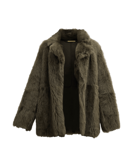 Essentiel Antwerp - Erg Faux Fur Jacket - Sand - Size Medium Beige