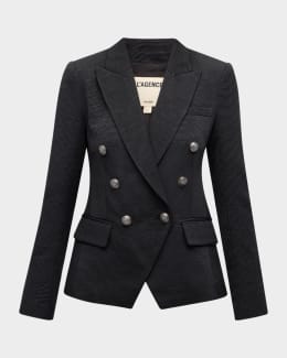 L'Agence Riva Knit Double-Breasted Blazer