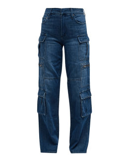 Retrofete Tammy Low Rise Zip Cuff Cargo Denim Jeans Neiman Marcus
