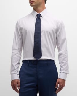 Giorgio Armani Men's Striped Band-Collar Sport Shirt