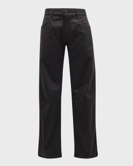 Giorgio Armani Men's Cotton and Lyocell Pleated Wide-Leg Trousers