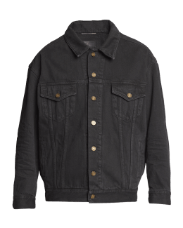 Purple Brand Trucker Jacket White Monogram Black Flocked - Men's Jacket - Multi / L