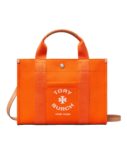 Tory Burch Logo Canvas Tote Bag | Neiman Marcus