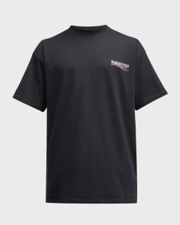 Balenciaga Men's Taped-Logo Distressed T-Shirt | Neiman Marcus Balenciaga Men's Taped-Logo Distressed T-Shirt | Neiman Marcus