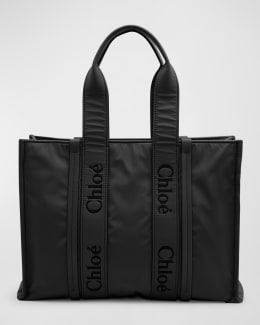 Chloe Woody Medium Tote Bag in Recycled Nylon | Neiman Marcus