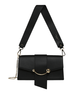 STRATHBERRY Crescent Flap Leather Shoulder Bag